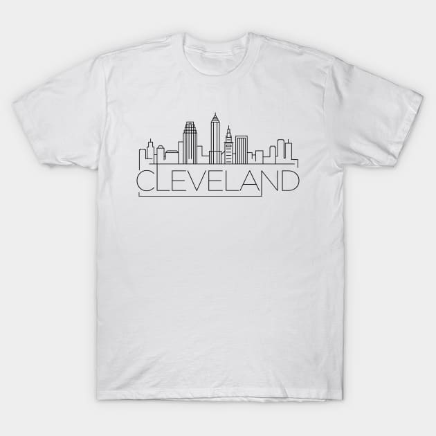 Cleveland Minimal Skyline T-Shirt by kursatunsal